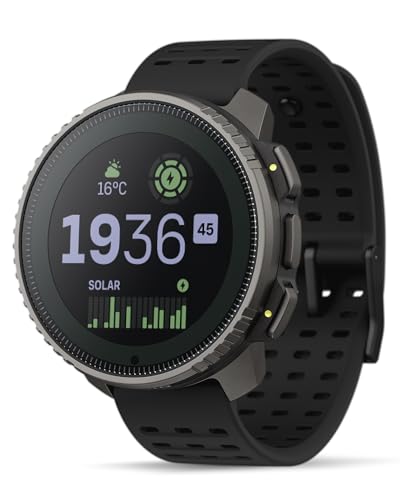 SUUNTO (スント) スポーツウォッチ 縦型 ソーラー GPS スポーツウォッチ ランニングウォッチ 60日間のバッテリー寿命 95+ マルチスポーツスマートウォッチ タッチスクリーン付き 高度なHRヘルス&リカバリーサポート デュアルGNSS グローバルオフラインマップ Ti Black